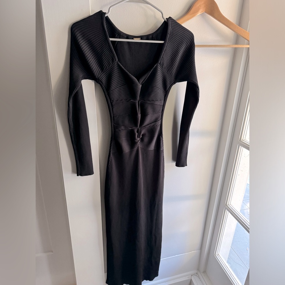 Cult Gaia: Black Cut Out Sweetheart Dress